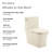 Concorde One Piece Square Left Side Flush Handle Toilet 1.28 gpf in Bisque-1982268217-1982268229