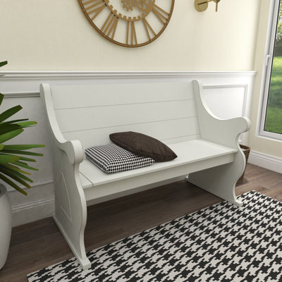 Banc de rangement en bois noir avec accoudoirs à volutes Payton 50 po x 24 po x 36 po