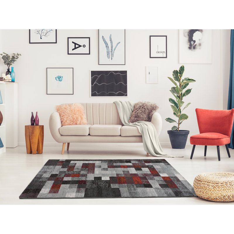Afshin Machine Woven / Power Loomed Area Rug, Rectangle 133 x 190cm