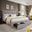 Upholstered Bed Frame with Storage Drawers – Velvet Platform Bed with Tufted Headboard & Rivets – No Box Spring Needed-366734278-366734264