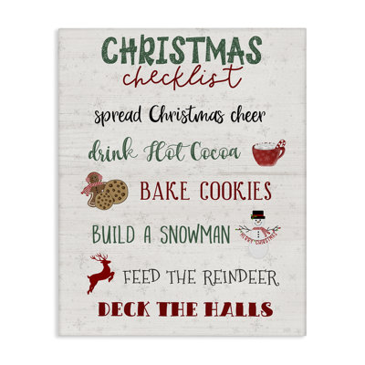 Rustic Christmas Checklist Canvas Wall Art by Natalie Carpentieri