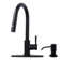 Matte Black Single Handle Pull Down Sprayer Kitchen Faucet With Soap Dispenser