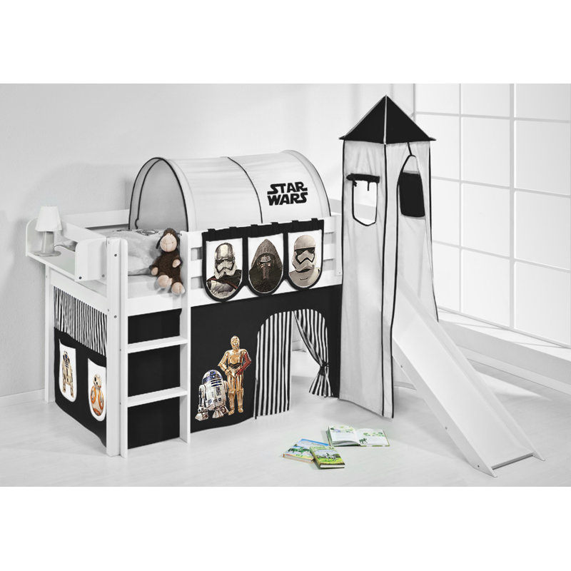Star Wars Mid Sleeper Bed, Single (3'), Black and white
