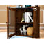 Armoire de coin de 65 po avec tablettes et porte-verres à vin, étagère autoportante à 6 niveaux, commode pour chambre à coucher, armoire de rangement brun rustique de bureau, rangement pratique