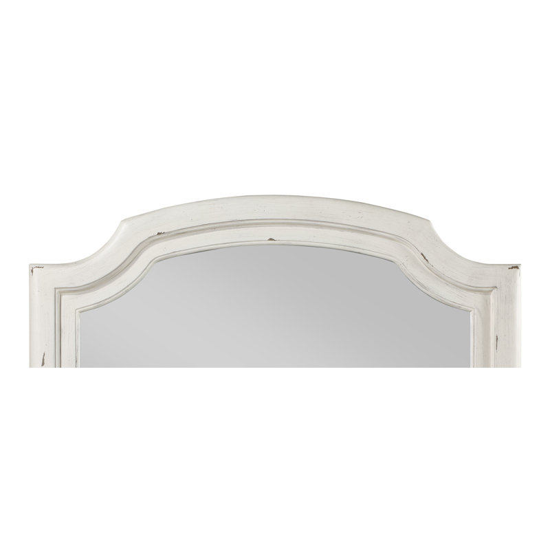 Miroir de coiffeuse biseauté blanc antique Jaqueline