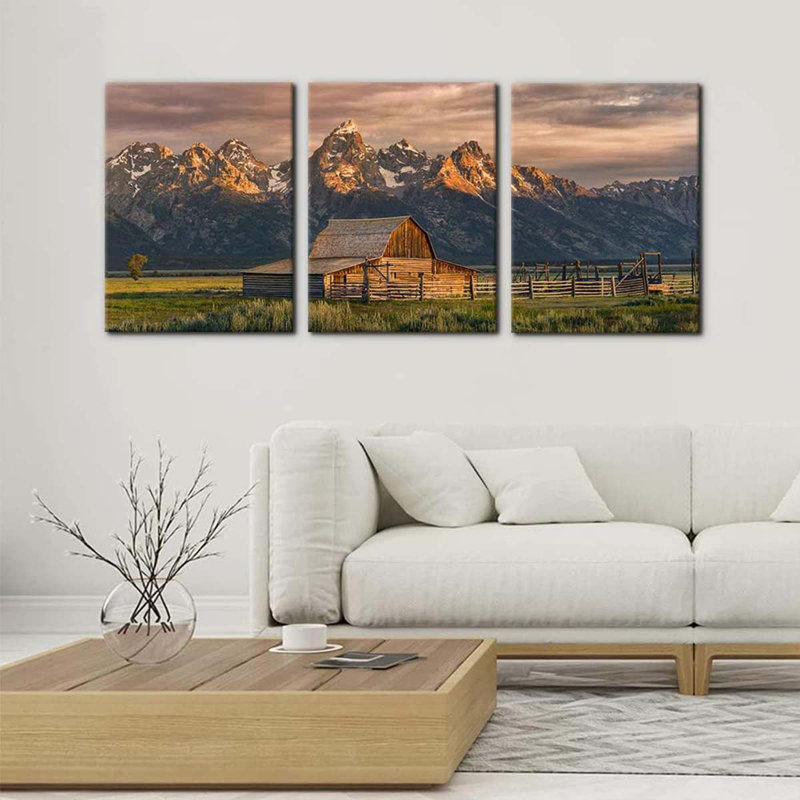 3 Piece Wrapped Canvas Print, 40 cm H x 90 cm W