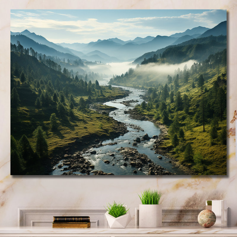 USA Great Smoky Mountains Landscape III - Print on Canvas, No Frame, 34" H x 44" W, Wrapped Canvas