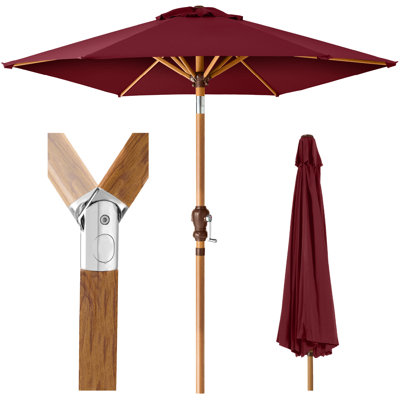  Parasol de marché en acier 10 pi avec manivelle et inclinaison - Bourgogne