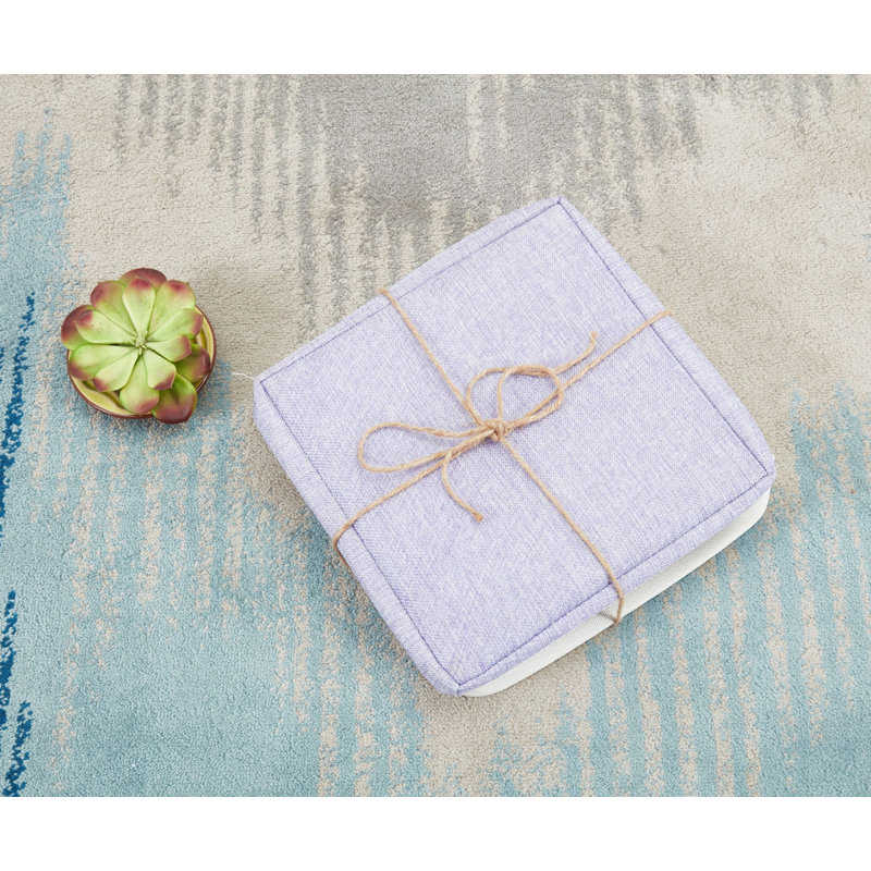 Ensemble de bacs en tissu, H 11 po x l 11 po x P 11 po, Bleu marine / blanc