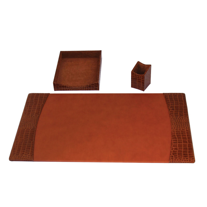 Ensemble d’organisateur de bureau cognac Reeves, Brun