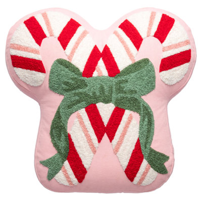 SHAPED EMBROIDERED PILLOW  CANDY CANES