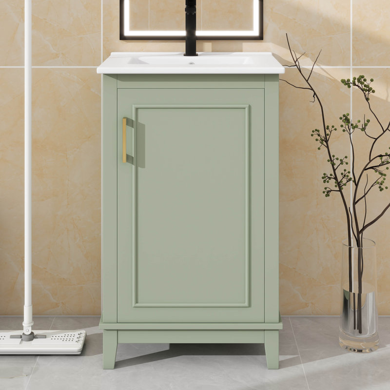Ensemble de meuble-lavabo et évier en céramique 20 po Timeless Graceful, Vert