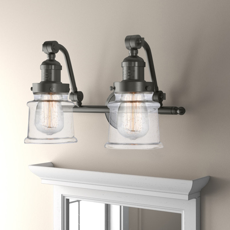 Éclairage pour salle de bain 2 lumières Alexandira, Transparent, Bronze huilé, Ampoule non incluse
