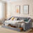 Upholstered Daybed With Storage Armrests, Usb Ports, Side Pockets, 2 Drawers And Button Tufted Design-1560549171