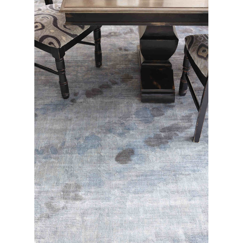 Koda Abstract Area Rug in Ink Blue, Rectangle 9' x 12'