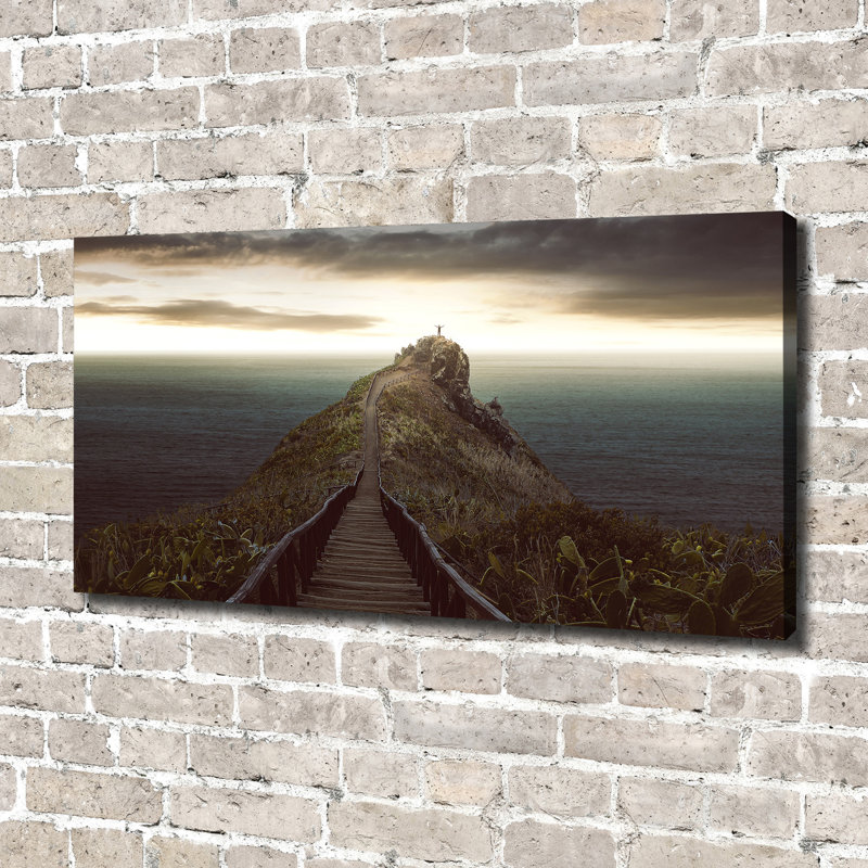 Path On The Rock - Wrapped Canvas Print, 140cm H x 70cm W, No Frame