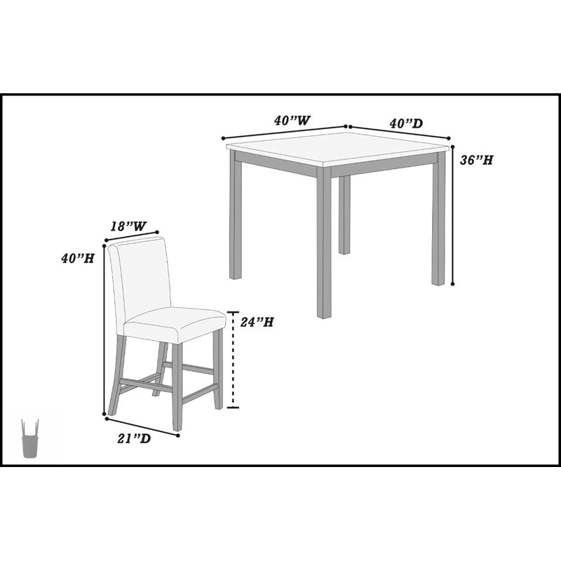 Ensemble de salle à manger à hauteur de comptoir 5 pièces avec table en faux marbre et chaises hautes Classic Espresso Classic, idéal pour les cuisines modernes