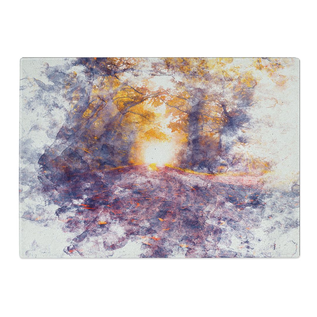 Tempered Glass Forest Path in France Chopping Board