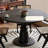Retro Black Round Solid Wood Dining Table-1475132702