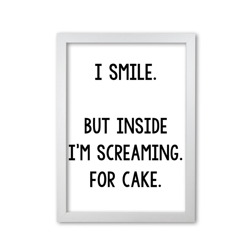 Screaming For Cake - Print, 42 cm H x 30 cm W x 5 cm D, White Grain Frame
