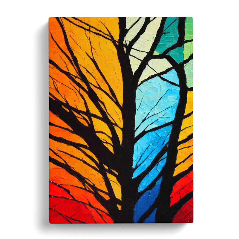 Abstract Tree Colours Vol.6 - Wrapped Canvas, 76cm H x 50cm W x 3cm D
