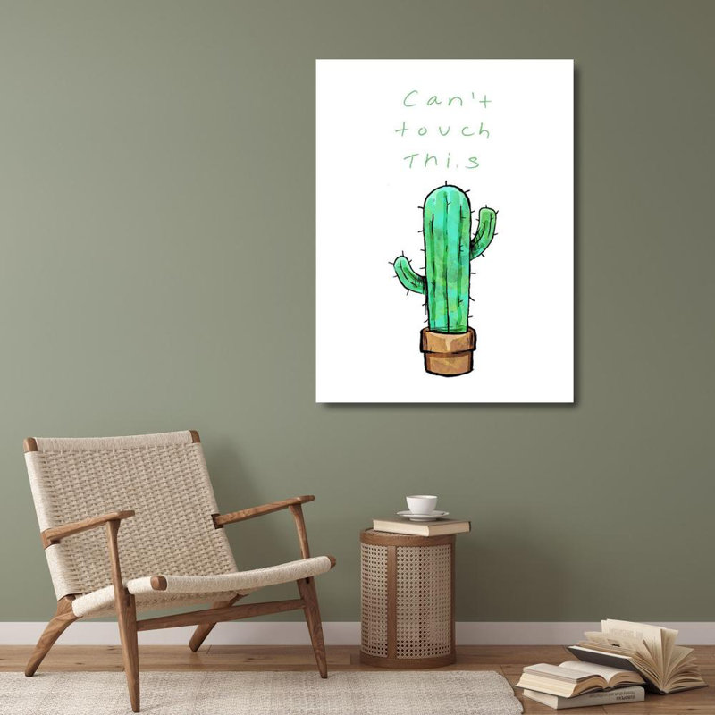 Art sur toile tendue Dakota Fields OnRei Gallery: Cant Touch This Cactus, H 36 po x l 28 po