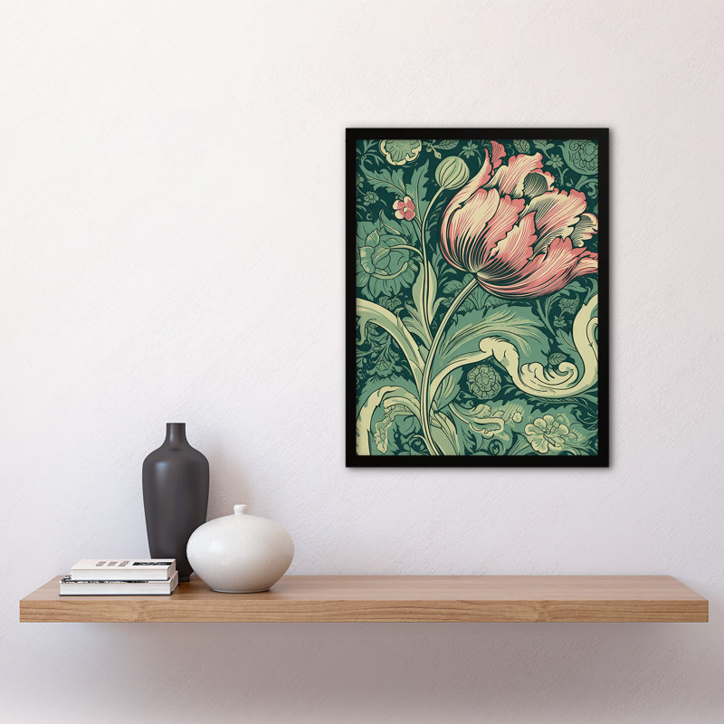 Aldrik Single Tulip Flower Nouveau Pastel Colour - Single Picture Frame Print