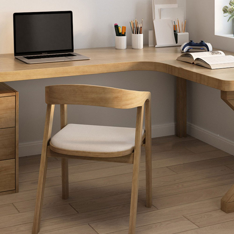 Bureaux en bois massif brun en forme de L, Retour à droite, H 29,53 po x l 70,87 po x P 39,37 po