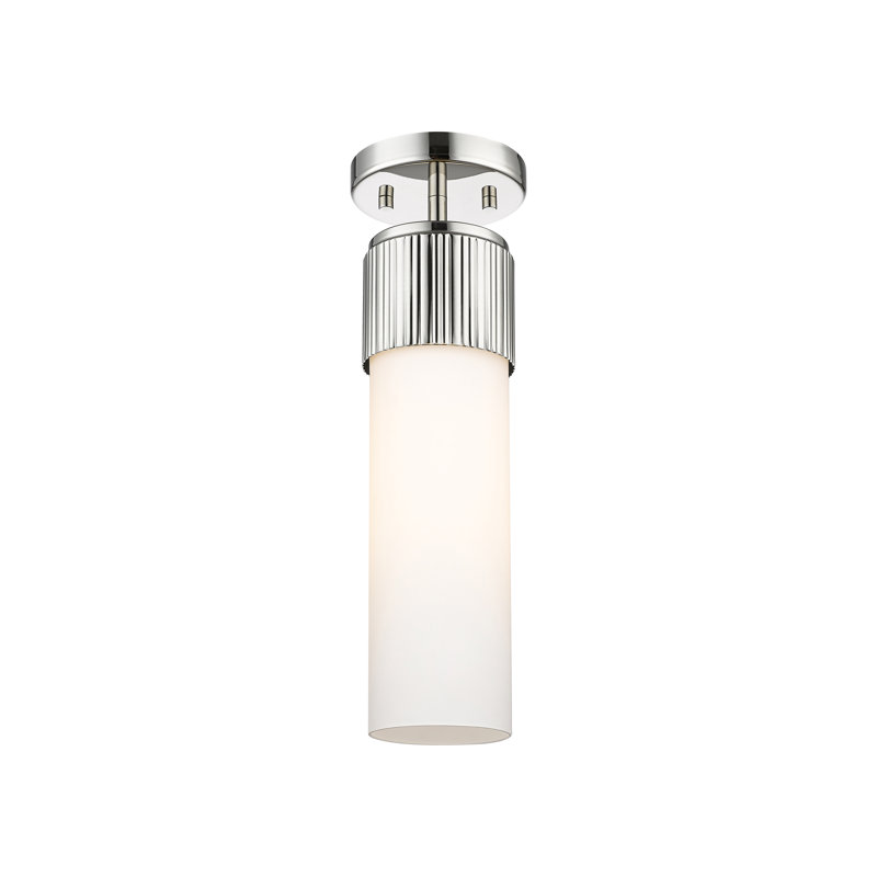 Plafonnier encastré 12 lumières Bolivar, Nickel poli, H 15,25 po x l 4 po x P 4 po, Blanc mat