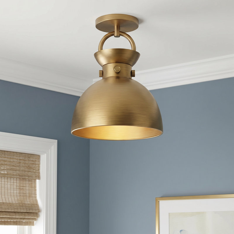 Tinka Semi Flush Mount, Aged Gold