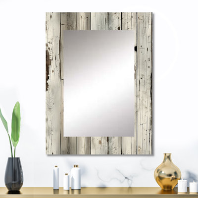 Alihan gris rustique panneaux de bois Countyhome - grand miroir mural patchwork, miroir unique rétro, art imprimé en métal