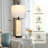 29” Elegant Shell-Inspired Table Lamp with USB Charging Ports, LED Bulbs and Nightlight-1429284129