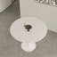 Table de salle à manger 31,5 "ronde blanche, table de salle à manger tulipe 2 à 4 personnes avec plateau en panneau de fibres à densité moyenne et base piédestal, table de bout Mid-Century-543480216