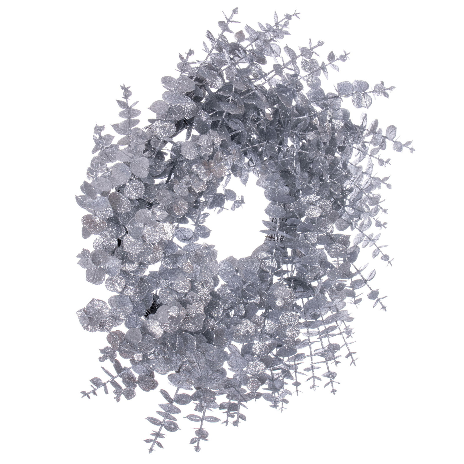 Artificial 24" Eucalyptus Wreath, Silver