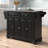 Monty 51.5" Kitchen Island with Granite Top and Locking Wheels-1343610449