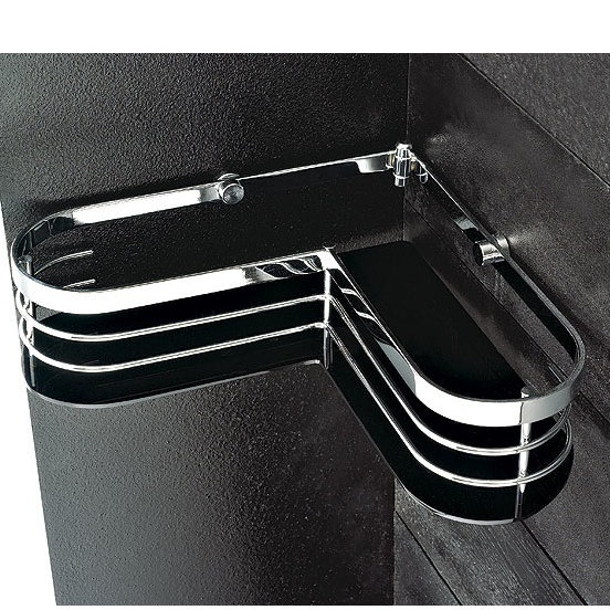 Serviteur de douche en coin, Noir, Deux