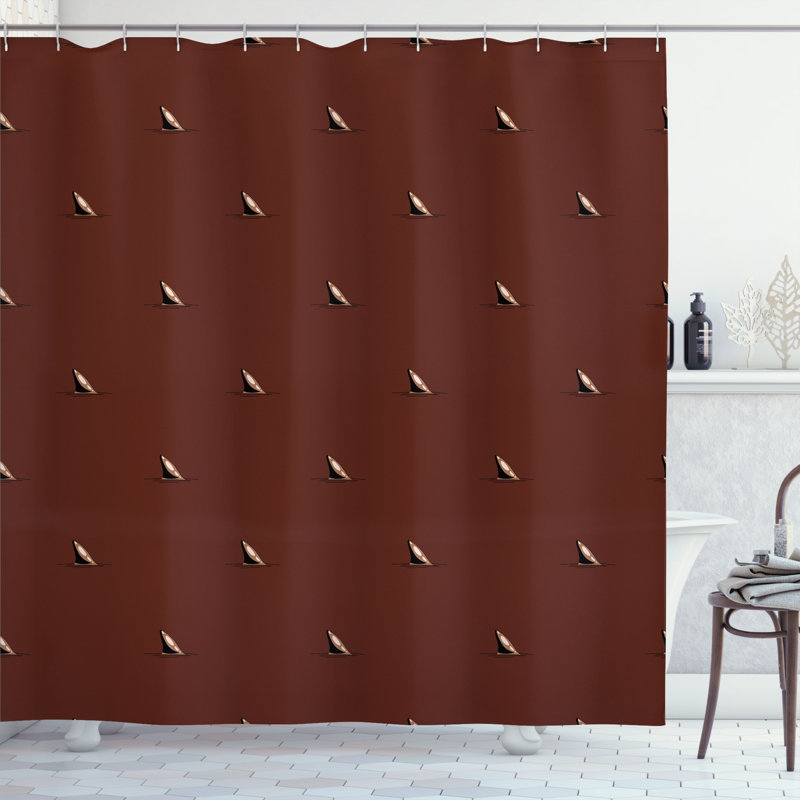 Shower Curtain with Hooks Included, 75"H x 69"W, Seal Brown