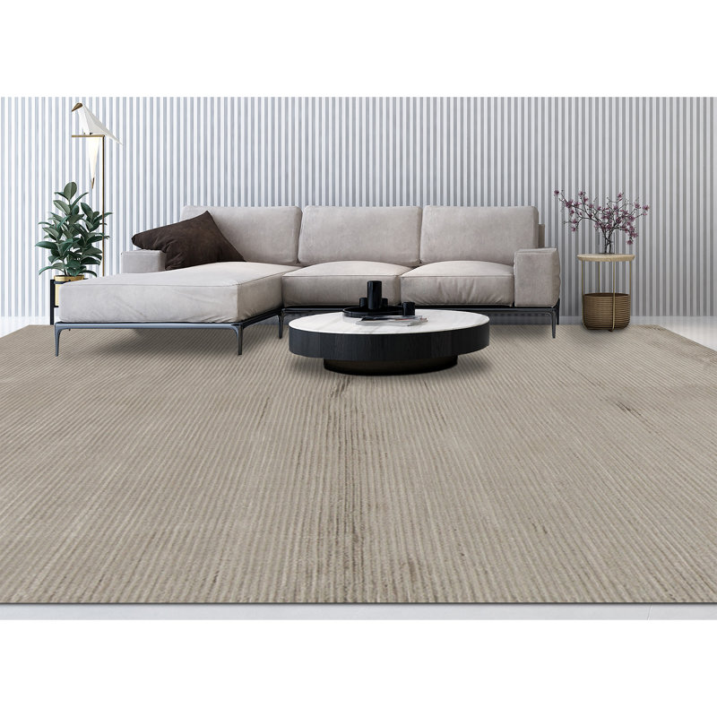 Tapis gris anthracite de haute qualité noué à la main