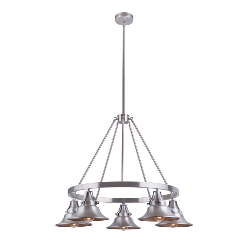 Zuckerman 5 - Light Outdoor Chandelier, Satin Aluminum