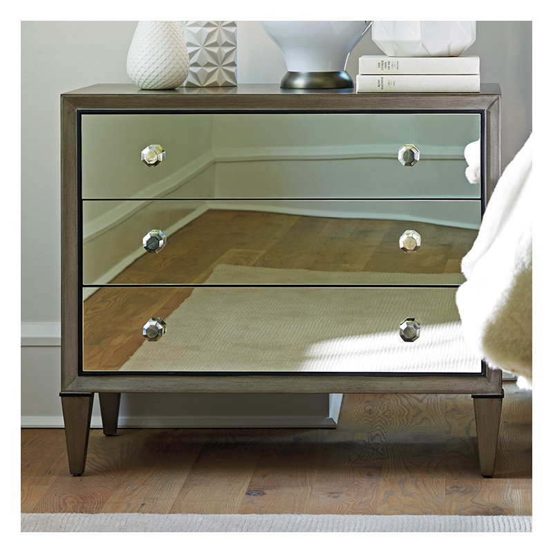 Ariana Divonne Mirrored Nightstand