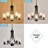 5-Light 21.25" Wagon Wheel Chandelier with Glass Shade