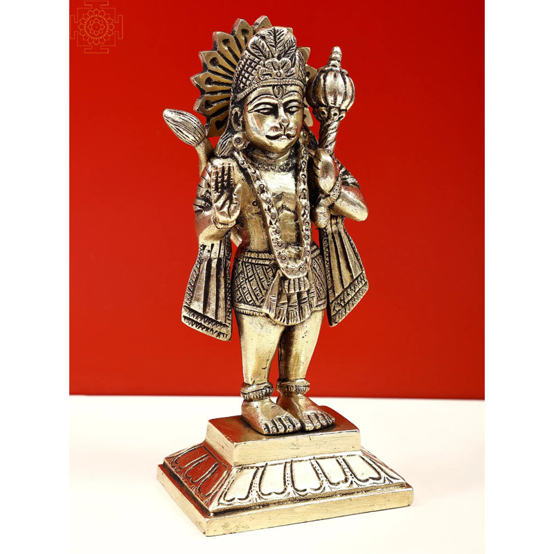 Figurine Bénédiction Hanuman debout sur piédestal