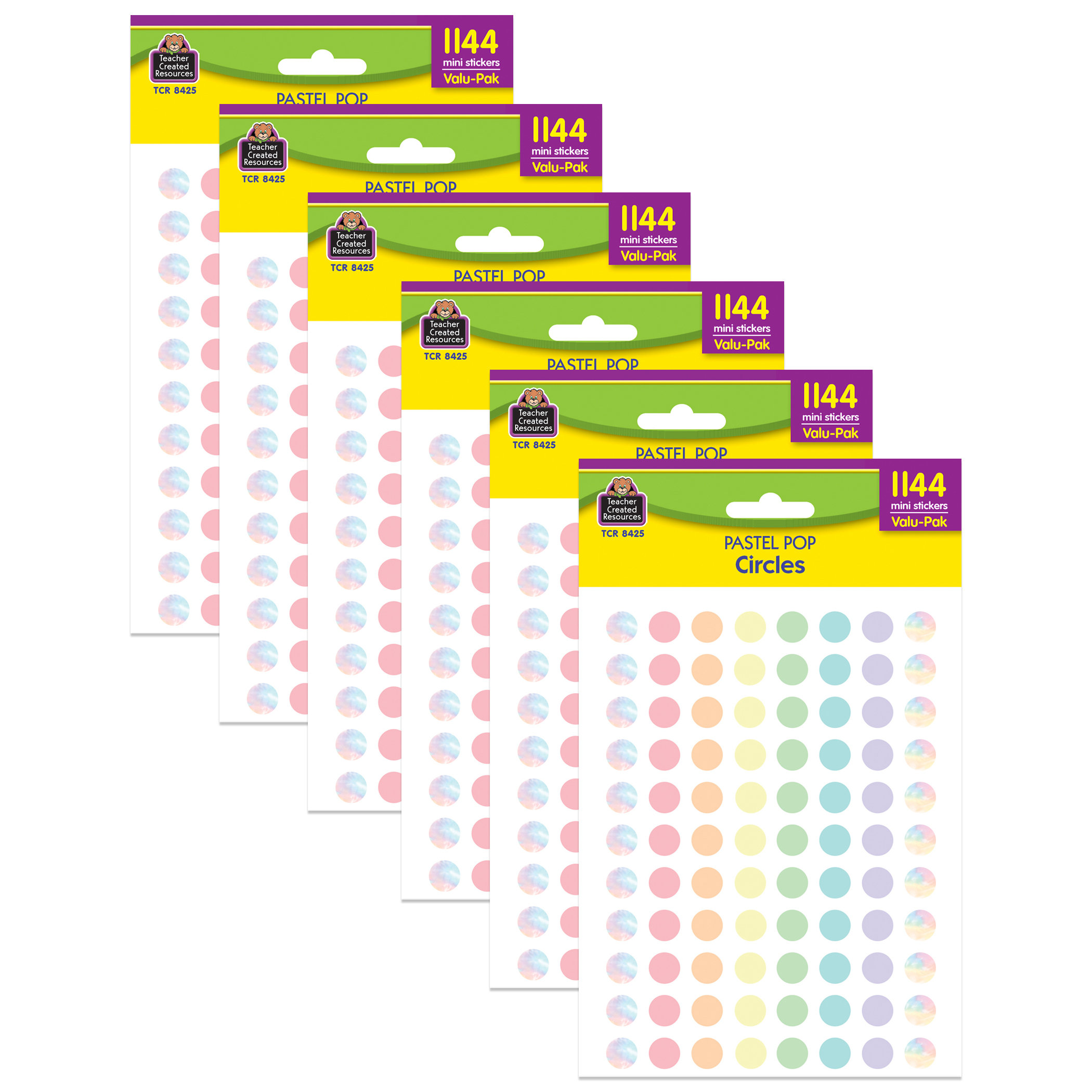 Wonderfully Wild Circles Mini Stickers Valu-Pak, 1144 Per Pack, 6