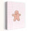 Pink Gingham Gingerbread Man Contemporary Wall Art Print-129720351