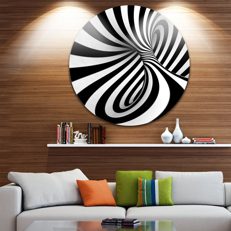 « spiral noir n », reproduction d’impression sur métal, H 23 po x l 23 po x P 1 po
