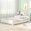 Lit plateforme double en bois blanc avec rangement à DEL, tête de lit et garde-corps avec garde-corps, caractéristique-809274305-809274304