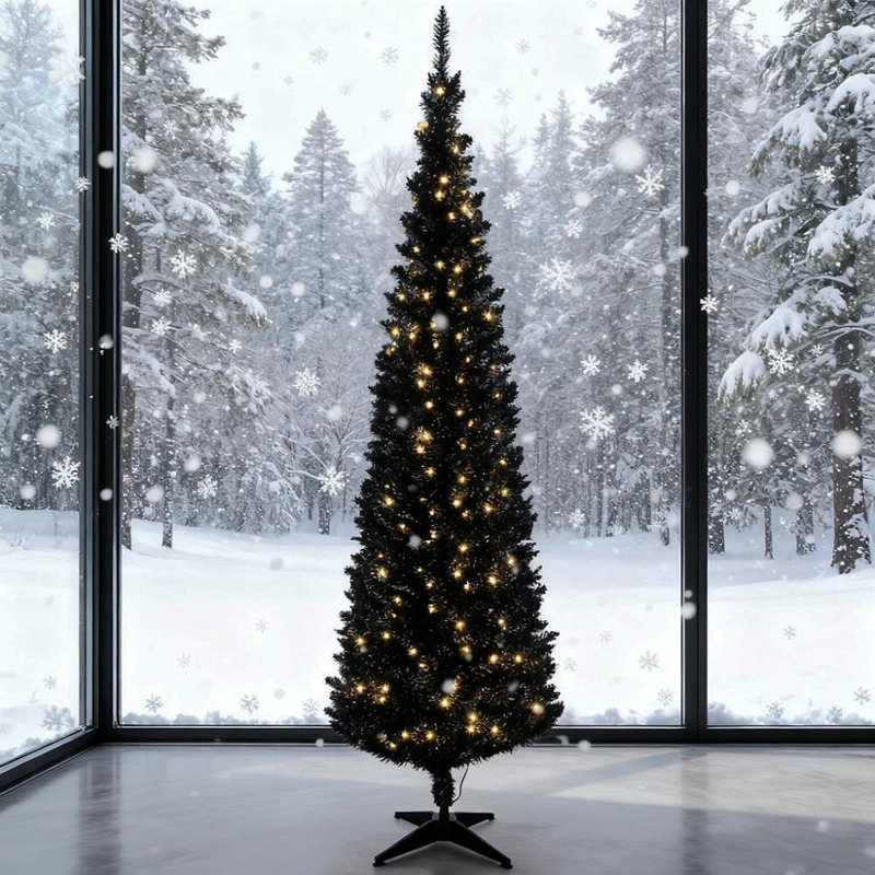 Black  6FT Pencil Christmas Tree