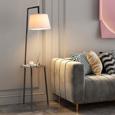 150cm Black Tray Table Floor Lamp