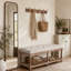 Linen Upholstered Storage Bench