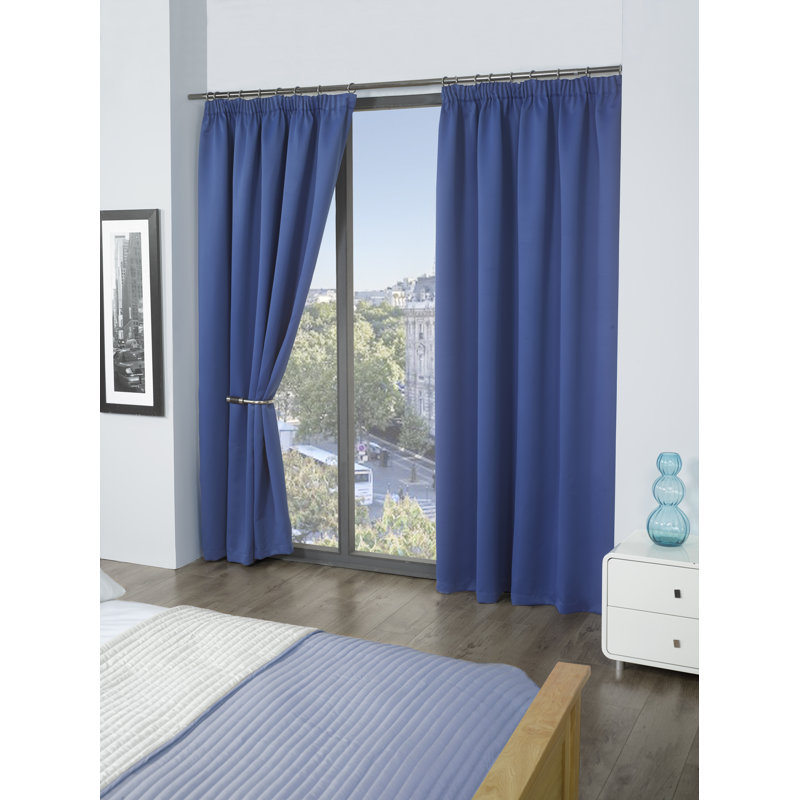 Cozine Blackout Curtain Pair, Blue, 229 W x 229 D cm